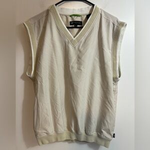 Wedge Cream Sleeveless V-Neck Top